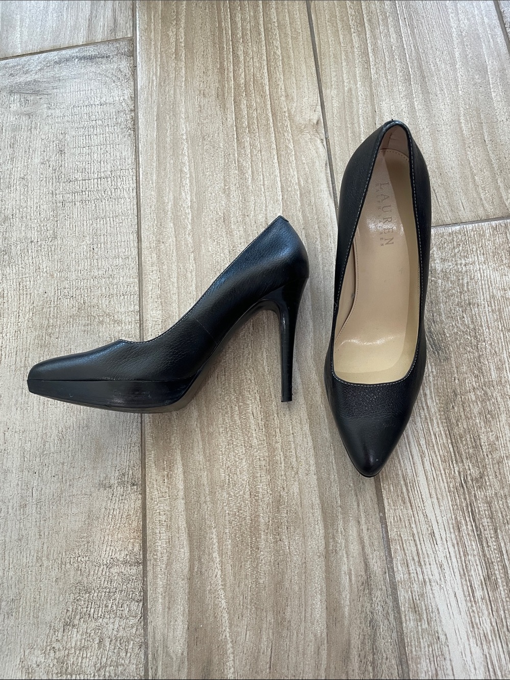Ralph Lauren black platform heels, size 8